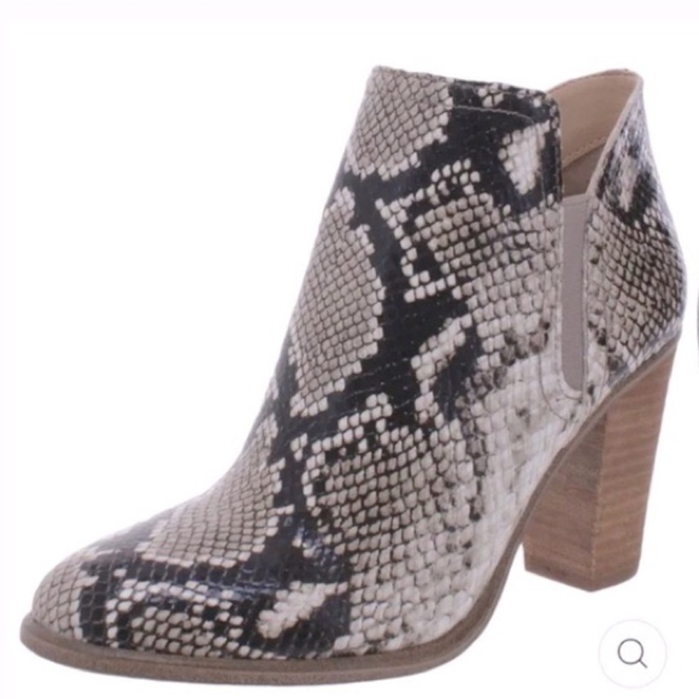 Vince Camuto Leather Snakeskin Booties